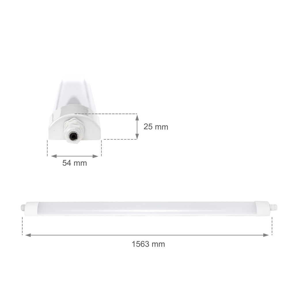 Spectrum LED Luminaire 150cm 45W 4000K IP65 5150 lumens ceiling or suspended mounting White