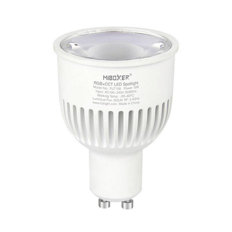 Spot LED GU10 6W 550 lumens RGB+CCT MIBOXER lumière dimmable