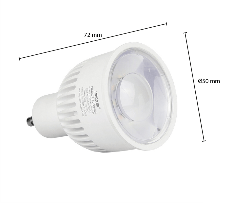 Spot LED GU10 6W 550 lumens RGB+CCT MIBOXER lumière dimmable