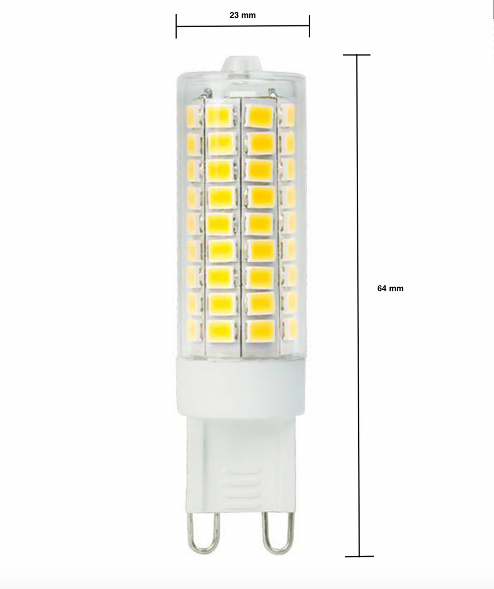 Ampoule LED Spectrum G9, 7W remplace 70W, 770 lumens, 3000K blanc chaud, 230V, faisceau 270°, CRI 80
