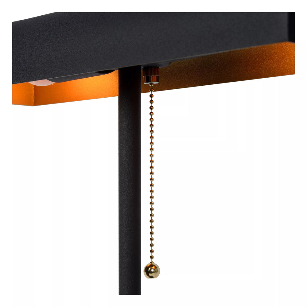 Lucide Glendale table lamp, 2xE27 fitting, LED compatible, Black with matte gold accents, IP20, CE RoHS