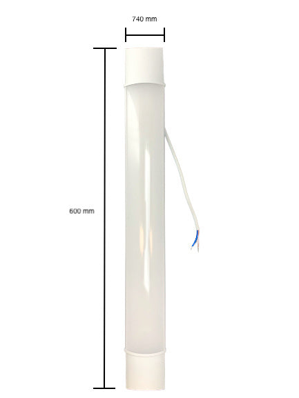 Spectrum LED batten 60cm, 18W 230V, 3000K warm white, 2100 lumens, 120° beam, IP20 White housing