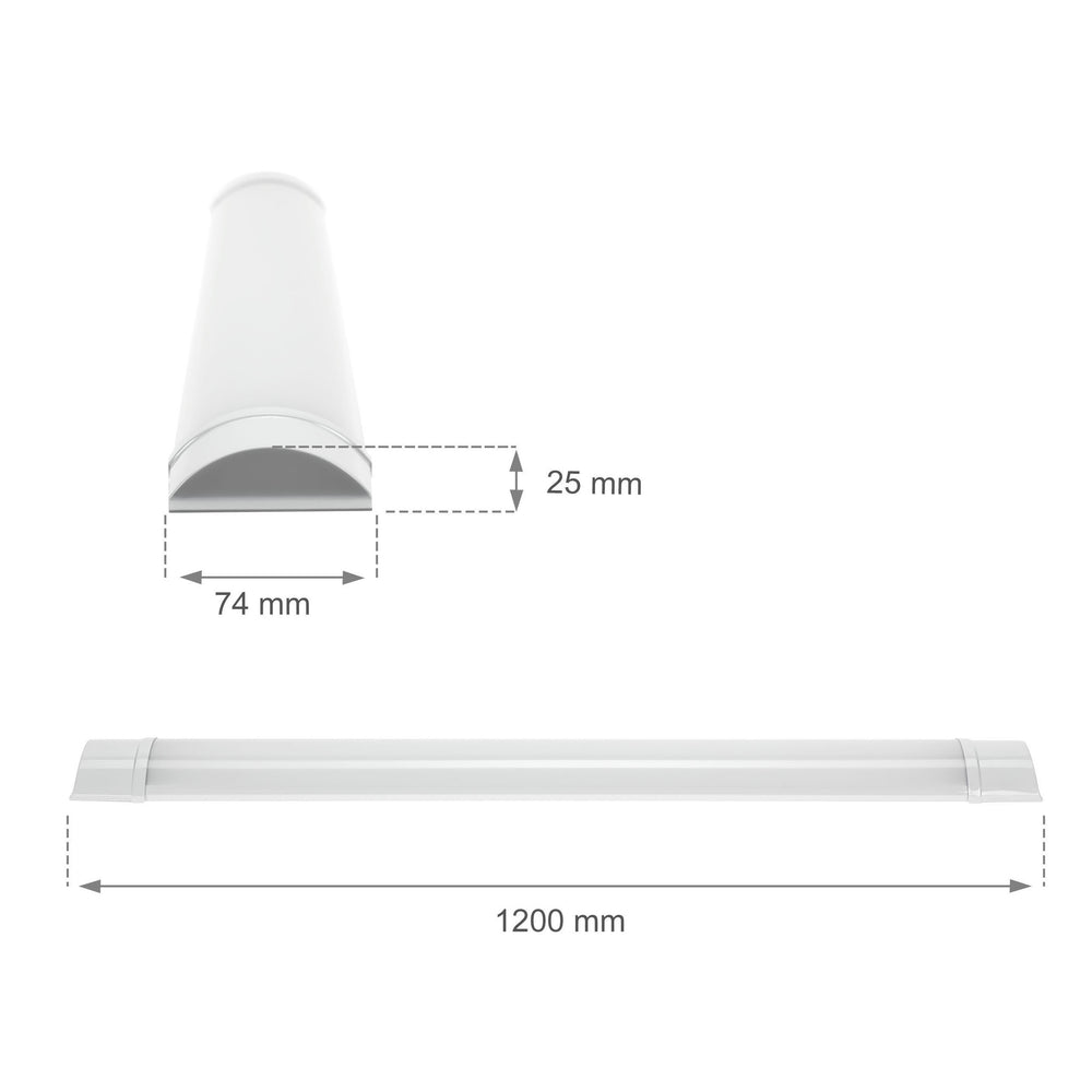 Réglette LED Spectrum 120cm 32W 3000K Blanc Chaud 4000 lumens IP20 Montage au Plafond ou Suspendu Blanc