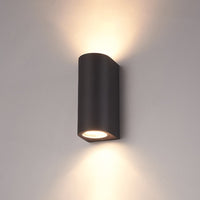 Applique murale extérieure LED Spectrum Haut et Bas Noir IP54 boîtier en aluminium GU10