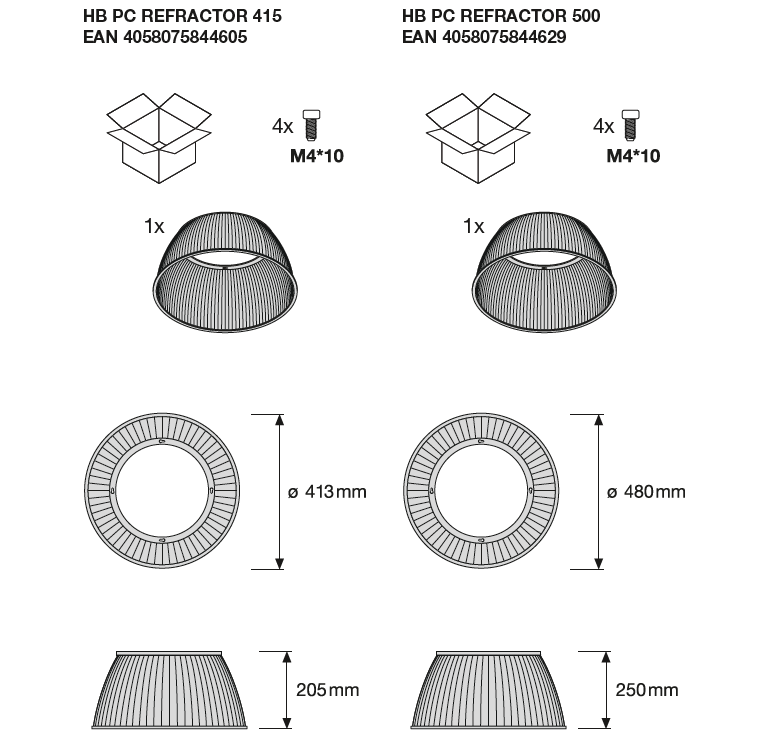 LED Highbay Gen 5 Aluminium Noir 75W 4000K 13200 lumens IP66 gradable 1-10V 70D