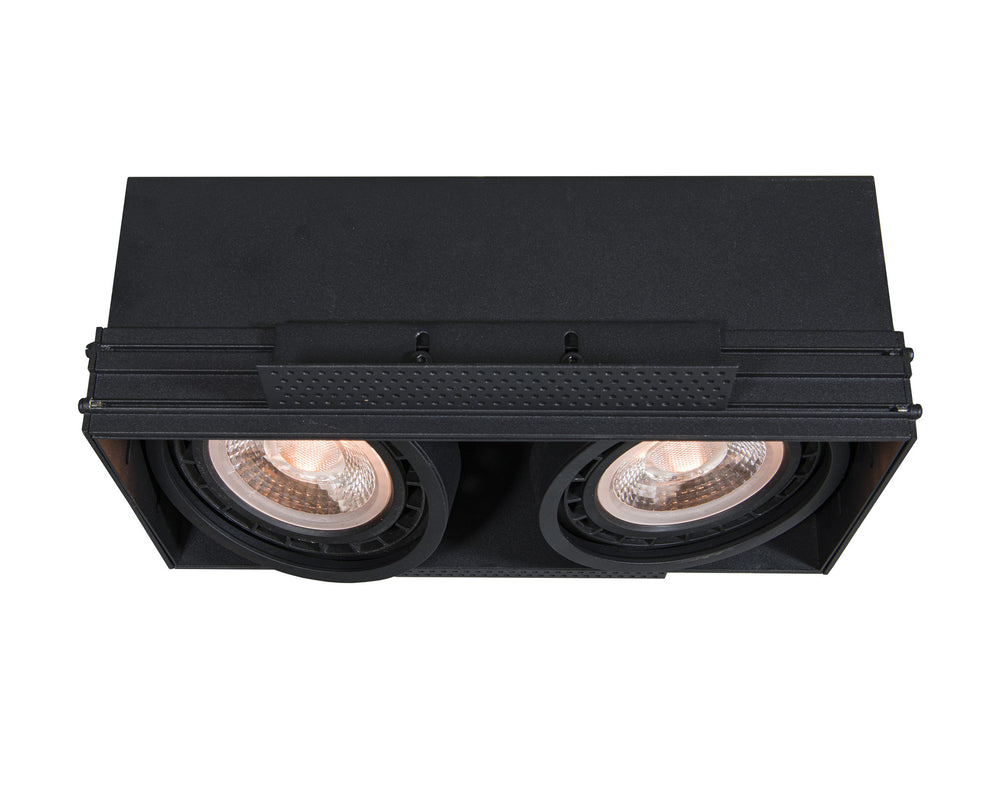 Spot encastré LED noir sans bordure GU10 de Lucide, design sans couture