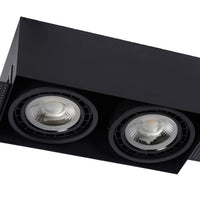 Spot encastré LED noir sans bordure GU10 de Lucide, design sans couture