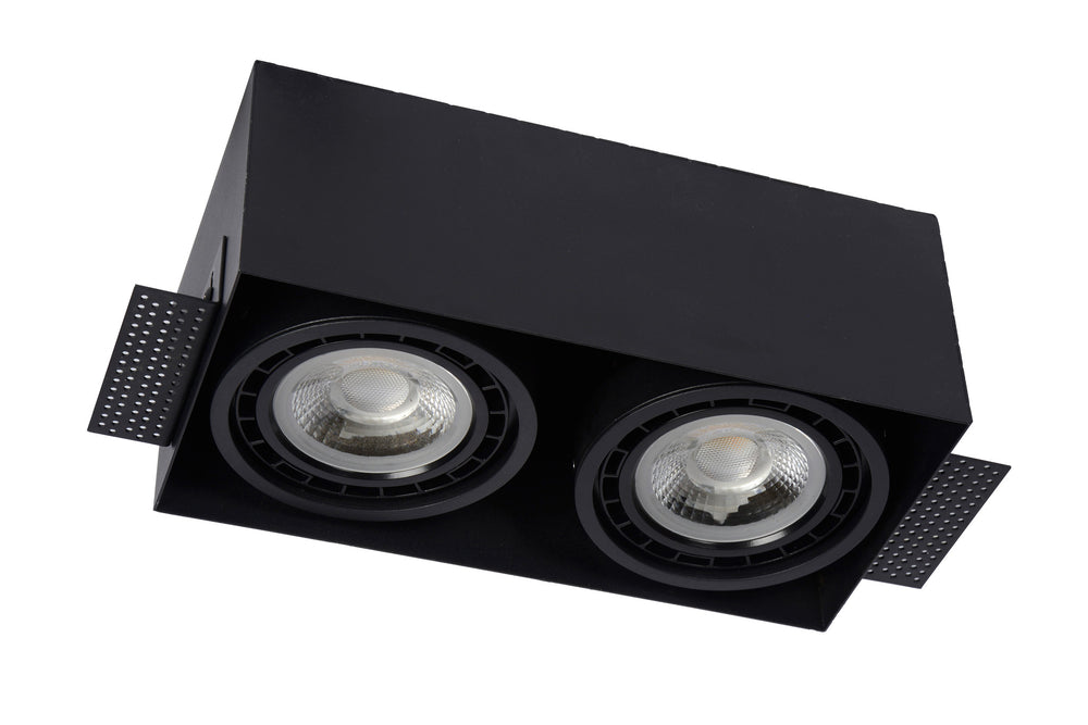 Spot encastré LED noir sans bordure GU10 de Lucide, design sans couture