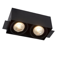 Spot encastré LED noir sans bordure GU10 de Lucide, design sans couture