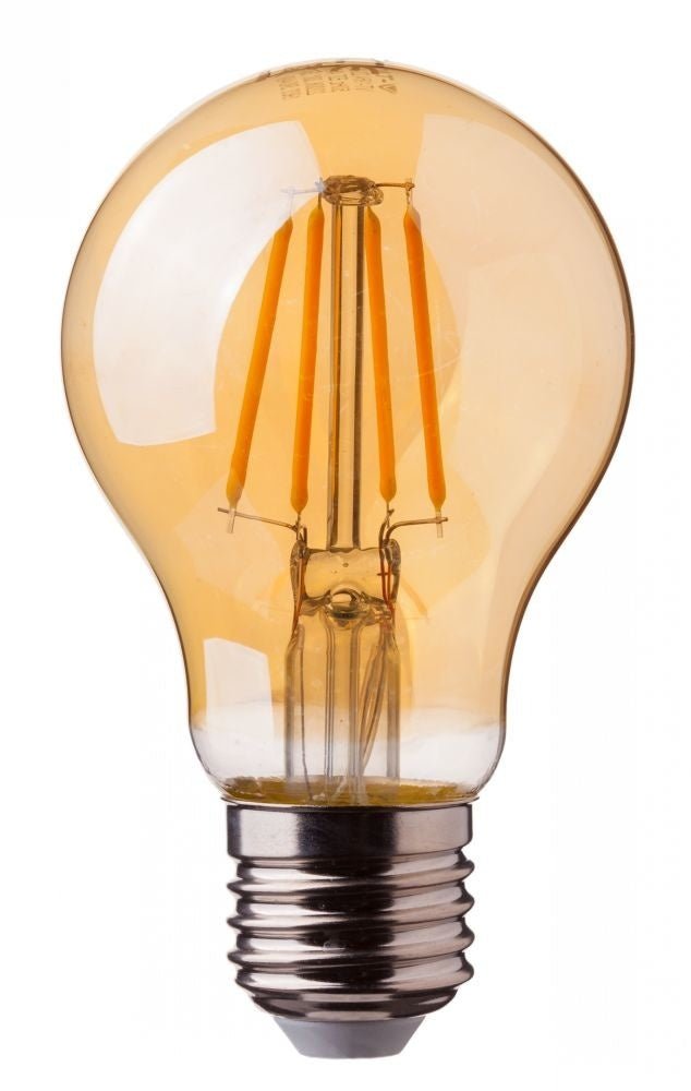 Lampe filament LED Lcb E27 A60 5W remplace 50W 2200K lumière extra blanche chaude