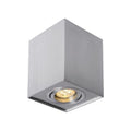 Spectrum LED ceiling spotlight, square silver aluminum with GU10 base, adjustable lighting
