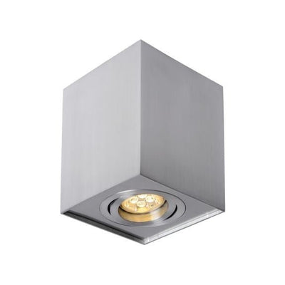 Spectrum LED ceiling spotlight, square silver aluminum with GU10 base, adjustable lighting