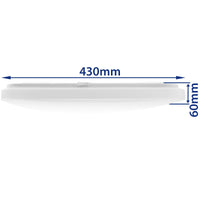 Plafonnier LED Spectrum 36W 230V montage en surface IP20 3000K 2600 lumens Boîtier blanc 430x430 mm