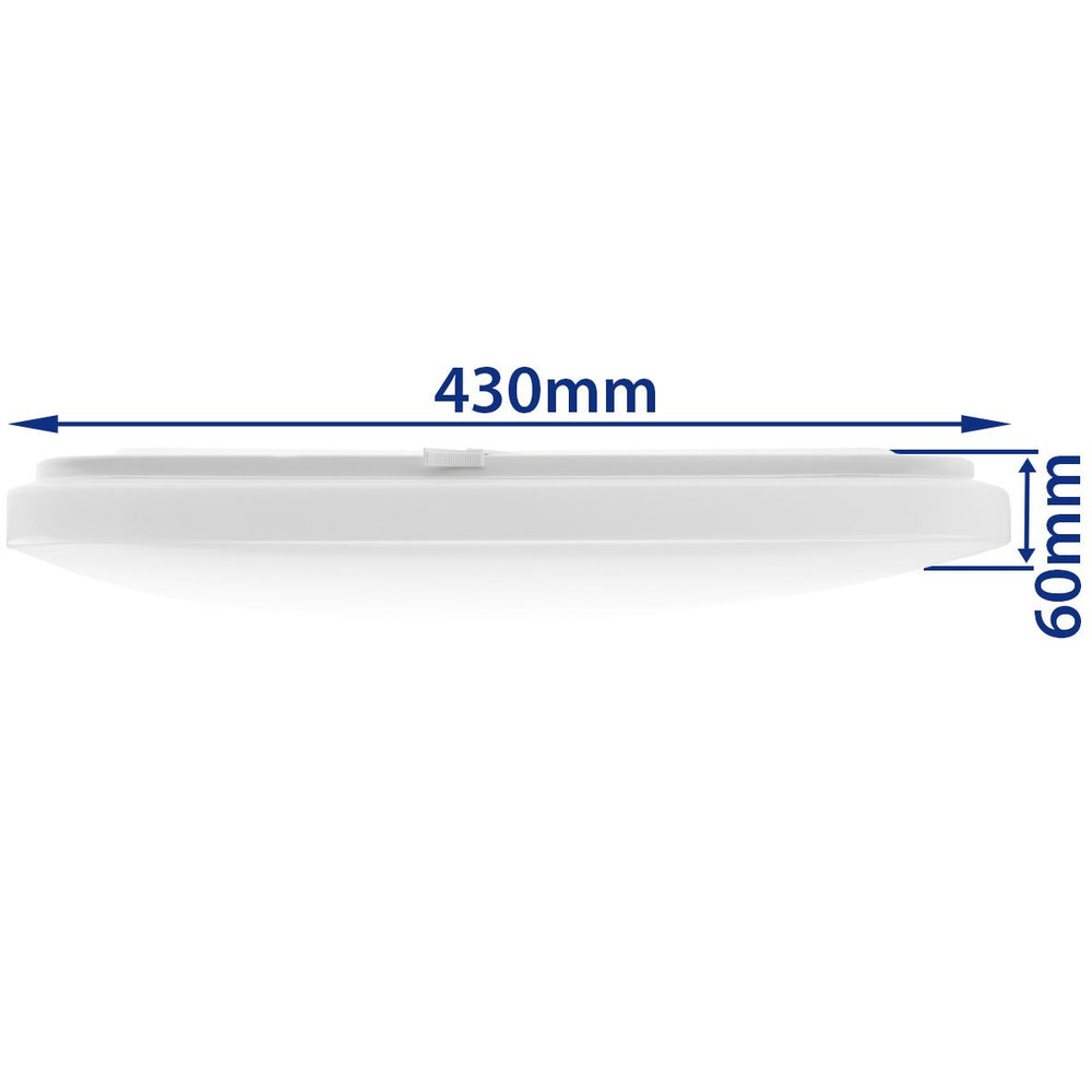 Plafonnier LED Spectrum 36W 230V montage en surface IP20 3000K 2600 lumens Boîtier blanc 430x430 mm