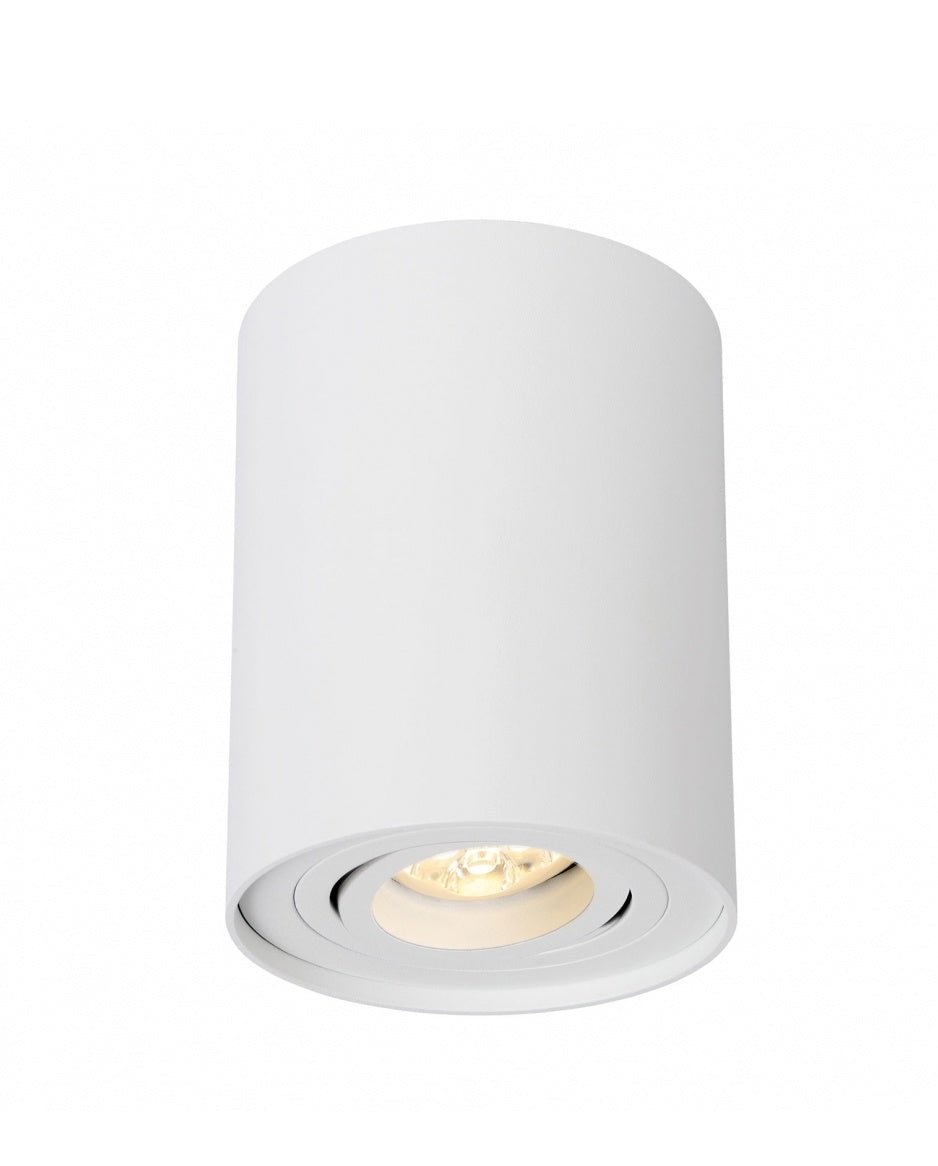 Spectrum tube round white LED ceiling spotlight with adjustable GU10 fitting