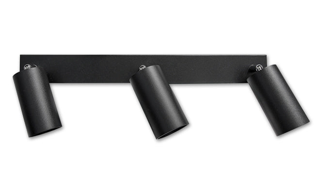 Spectrum LED ceiling spotlight Bardo 3x GU10 Black IP20 aluminum housing 230V indoor lighting