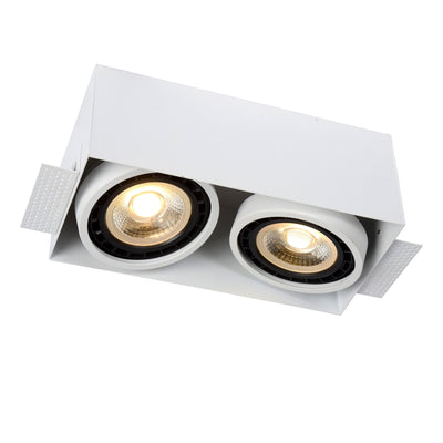 Lucide trimless recessed spotlight 2xGU10 White, aluminium housing, LED compatible 50W, IP20, CE RoHS