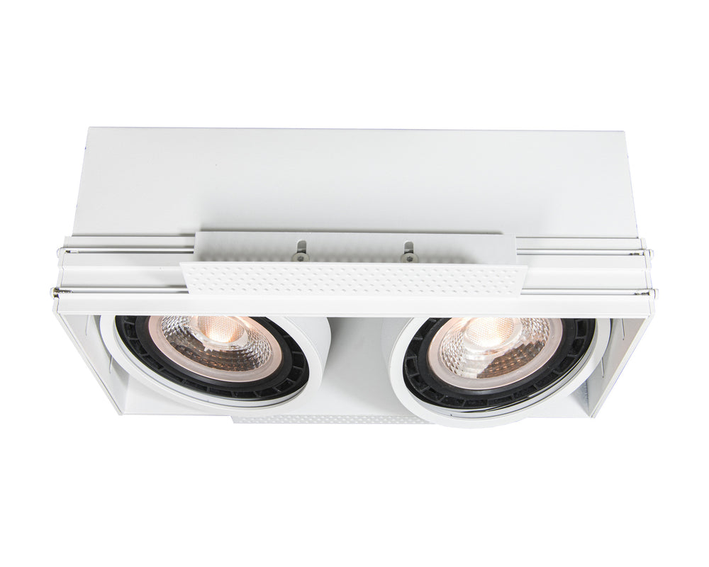Spot encastré sans cadre Lucide 2xGU10 lampe LED blanche IP20