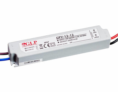 Adaptateur secteur LED 12V 12W, étanche IP67, GLP
