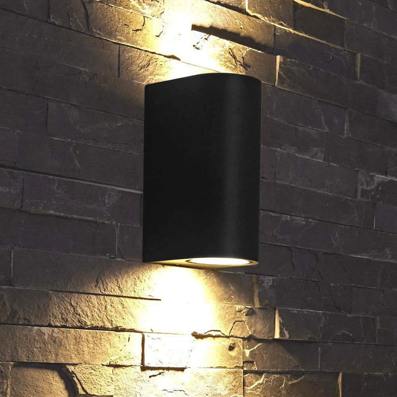 Applique murale extérieure LED Spectrum Haut et Bas Noir IP54 boîtier en aluminium GU10