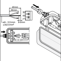 LED waterproof mounting batten, moisture-resistant housing for 1x150cm LED tube, durable performance