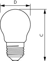 Ampoule Philips MAS LEDLusterDT E27 P45 3.5W dimmable warm glow