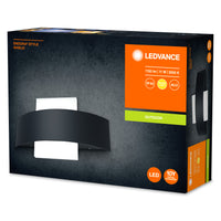 Ledvance ENDURA Style Shield Applique Murale Carrée LED 11W 3000K Gris Foncé IP44 IK05 Montage en Saillie Extérieur