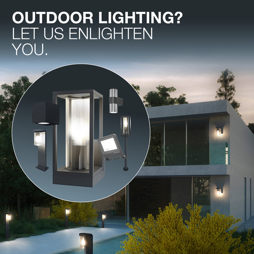Ledvance ENDURA Style Shield Applique Murale Carrée LED 11W 3000K Gris Foncé IP44 IK05 Montage en Saillie Extérieur
