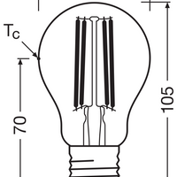 Ledvance LED Classic A E27 bulb 2.2W 2700K dimmable 470 lumens clear glass 40W equivalent warm white