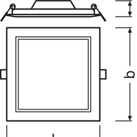 Ledvance LED Downlight Slim Carré 12W 3000K Blanc Chaud Encastré Plafond IP20 1020 lumens Blanc