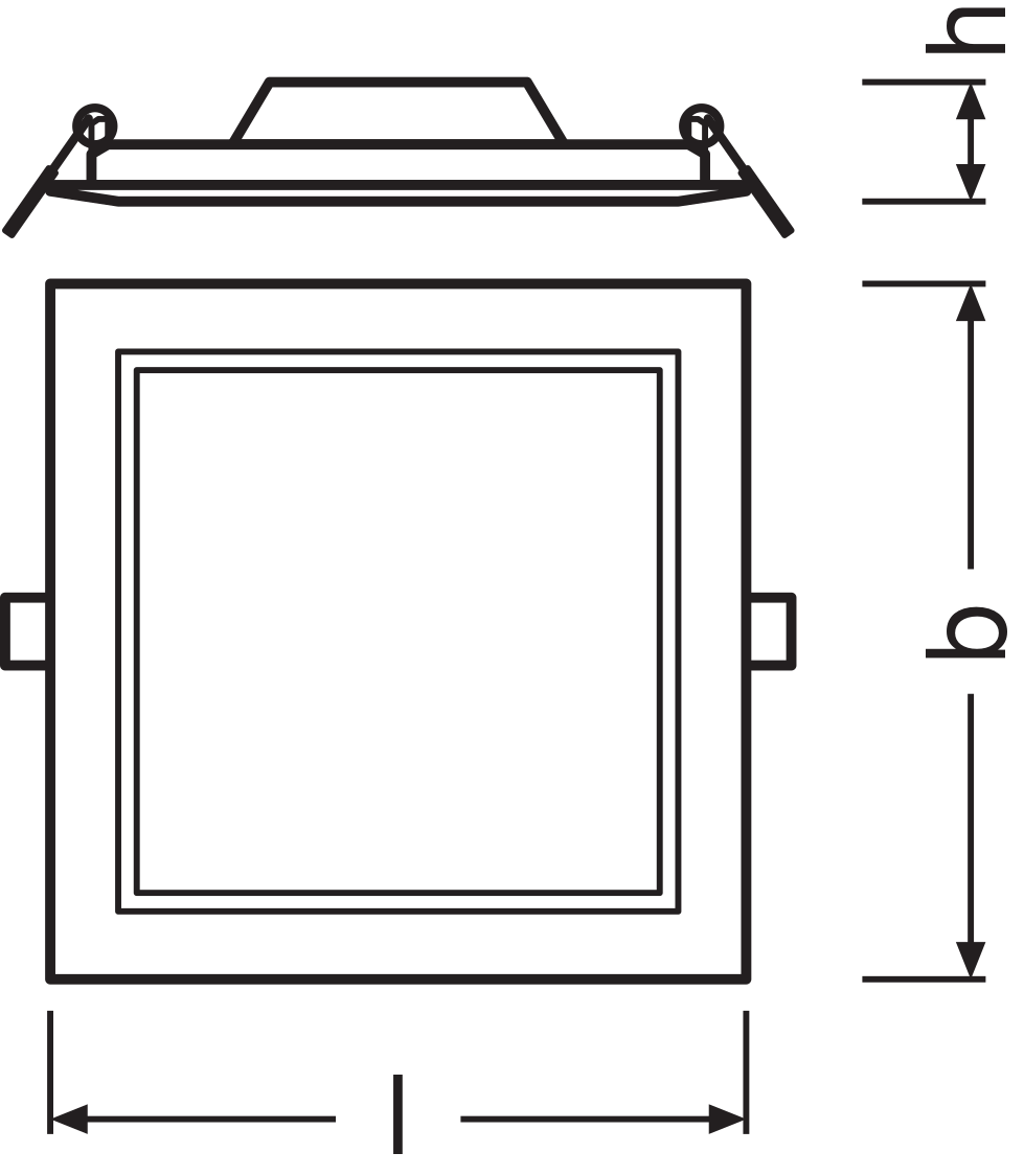 Ledvance LED Downlight Slim Carré 12W 3000K Blanc Chaud Encastré Plafond IP20 1020 lumens Blanc