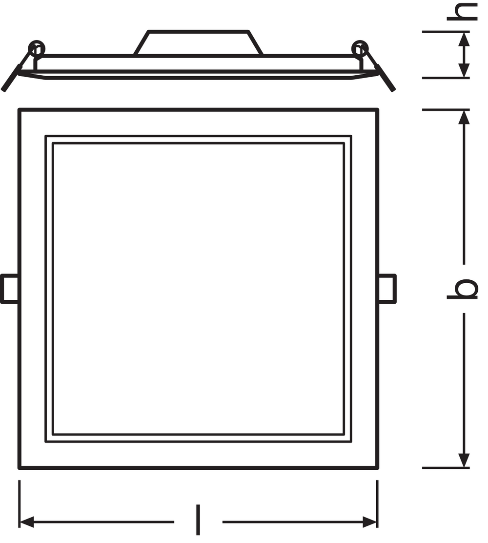 Ledvance Downlight LED Slim Carré 210 Encastré 18W 6500K 1530 lumens IP20 Blanc Luminaire de Plafond Intérieur