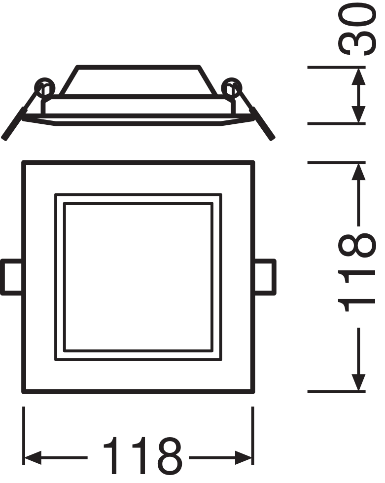 Ledvance Downlight LED Slim Carré 6W 6500K Blanc Plafonnier Encastré IP20 430 lumens 118x118mm