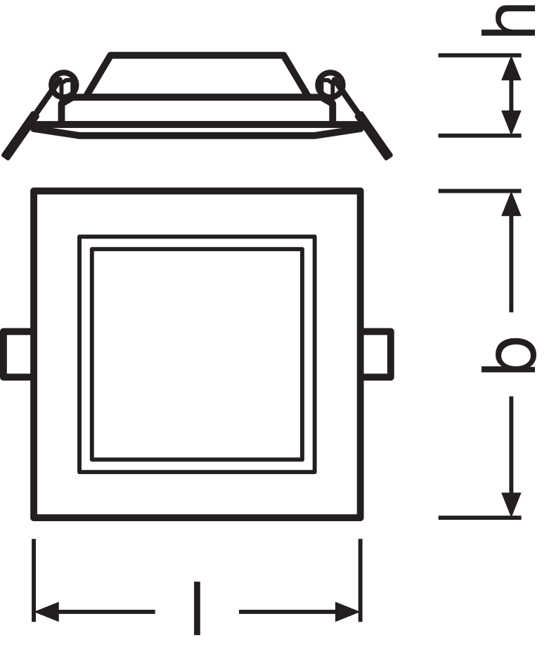 Ledvance Downlight LED Slim Carré 6W 6500K Blanc Plafonnier Encastré IP20 430 lumens 118x118mm
