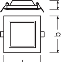 Ledvance Downlight LED Slim Carré 6W 6500K Blanc Plafonnier Encastré IP20 430 lumens 118x118mm