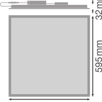 Ledvance Panneau LED Comfort 28W 4000K, plafonnier fin, éclairage économe en énergie pour bureau ou maison