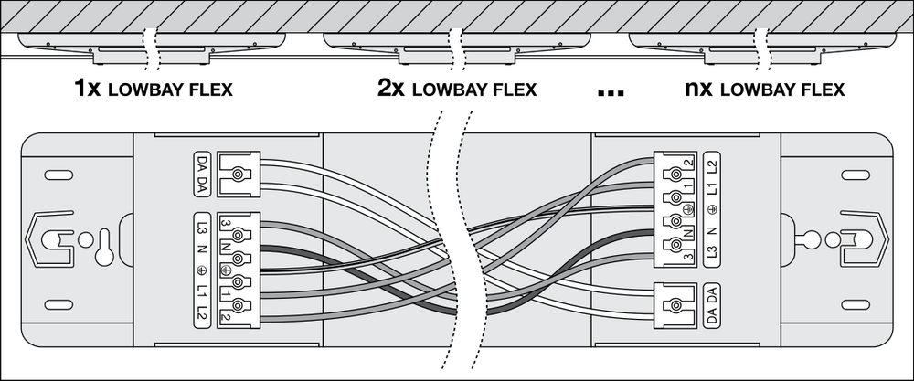 Ledvance LOW BAY FLEX 1200 P LED high bay light, 73W, 11300 lumens, 4000K, 155lm/W efficiency
