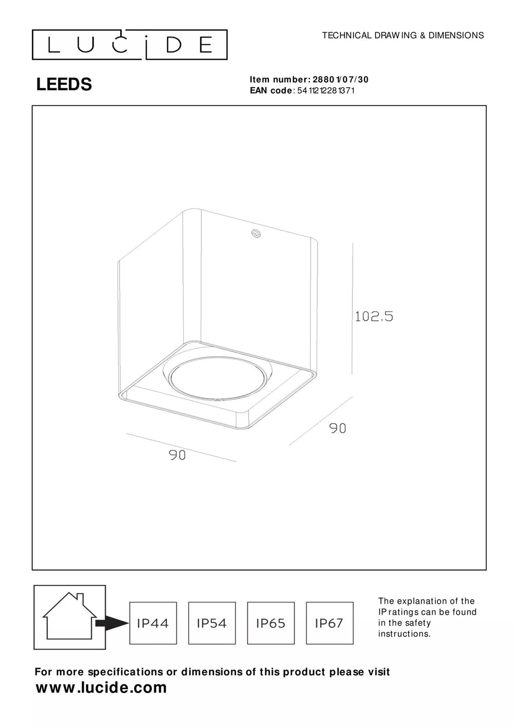 Tsong LED ceiling light 10.5W 3000K 1521 lumens IP20 aluminium matt gold 220-240V CE RoHS