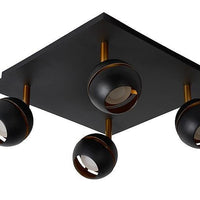 Spot encastré de plafond LED Lucide BINARI 4x4,5W 2700K noir 1521 lumen
