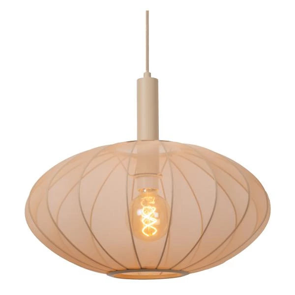 Lucide CORINA suspension LED Ø50cm, E27, dimmable, 40W, 230V, hauteur réglable, design moderne crème