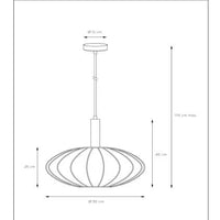 Lucide CORINA suspension LED Ø50cm, E27, dimmable, 40W, 230V, hauteur réglable, design moderne crème