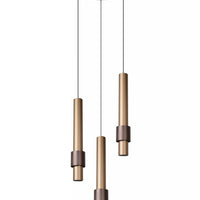 Suspension LED Lucide margary 3x4W 2700K café 28cm dimmable