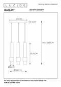 Suspension LED Lucide margary 3x4W 2700K café 28cm dimmable