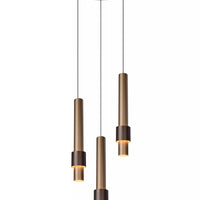 Suspension LED Lucide margary 3x4W 2700K café 28cm dimmable