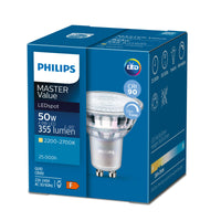 Philips LED GU10 spot 4.9W 3000K 365 lumens CRI 90 dimmable 36° beam PAR16