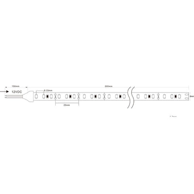 Modee LED strip 5 meter 12V 4.8W 60 leds/m 4000K white light