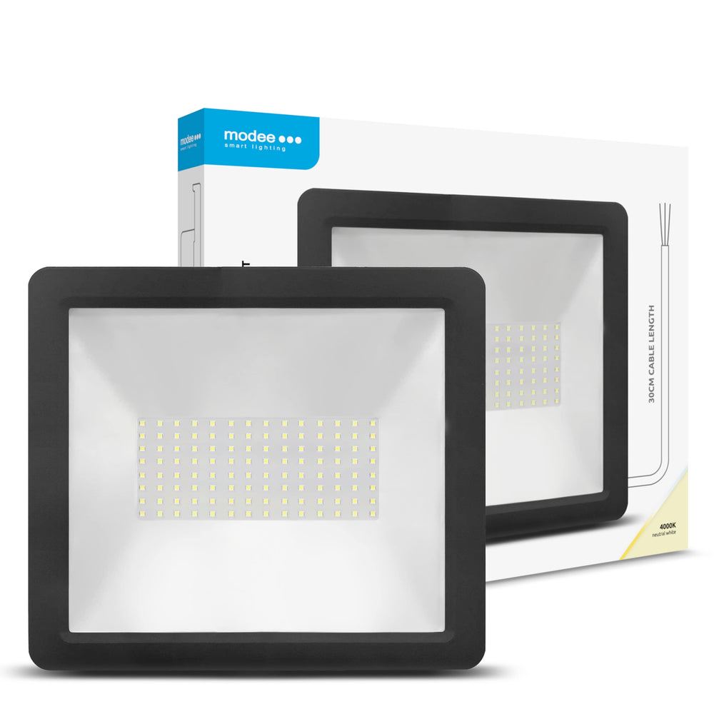 Modee LED Floodlight A2-Series Slim 100W 9000 lumens 4000K 120° IP65 Aluminium Housing