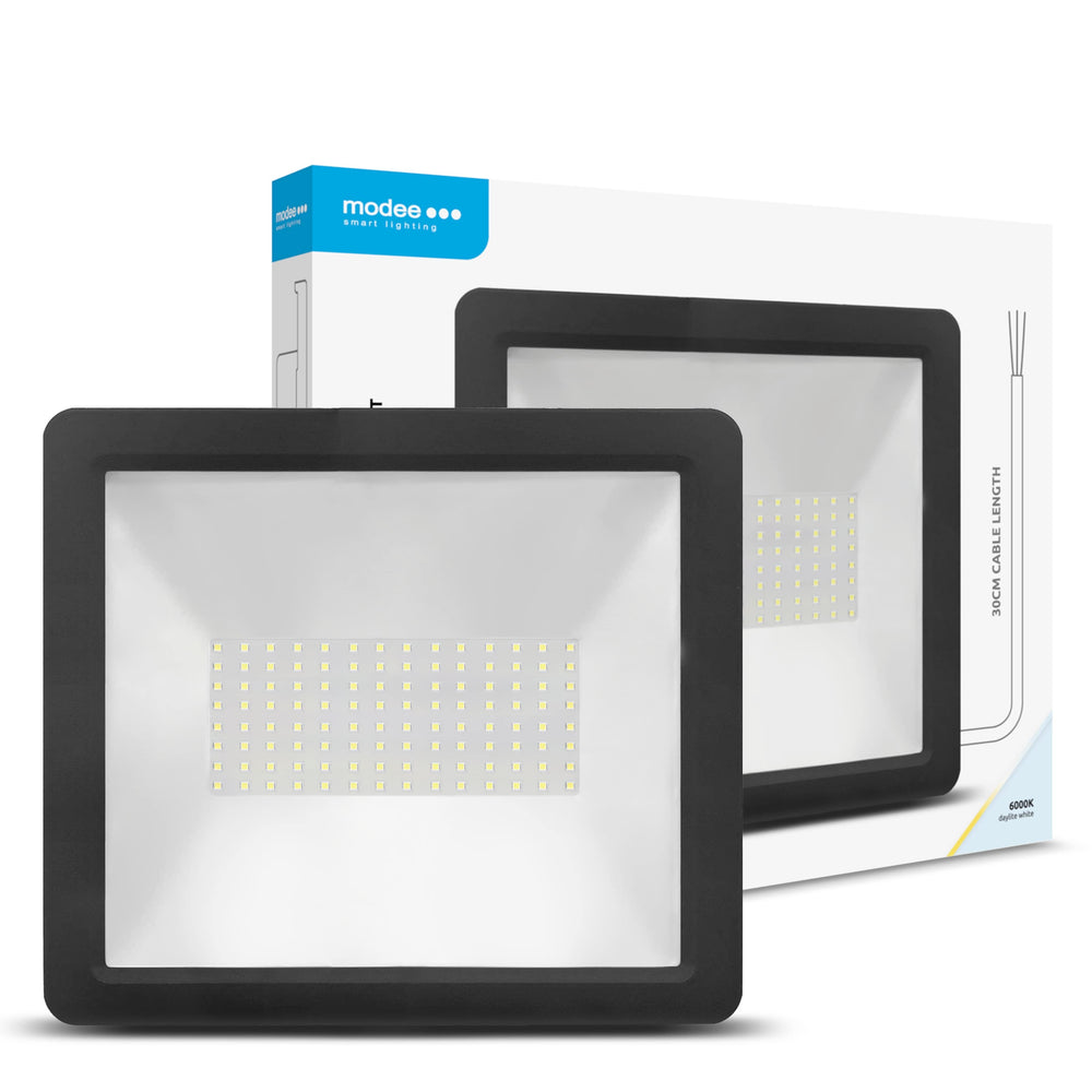 Modee LED Floodlight A2-Series Slim 100W 9000 lumens 6000K IP65 Aluminium Housing 120° Beam Angle