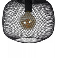 Plafonnier Lucide MESH Ø30cm, douille E27, design cylindre en métal, finition noir mat, éclairage intérieur IP20