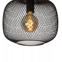 Plafonnier Lucide MESH Ø30cm, douille E27, design cylindre en métal, finition noir mat, éclairage intérieur IP20